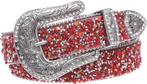 Vista 2 de Western Cowboy Rhinestone Bling Mesh Stone Belt - Opciones de varios