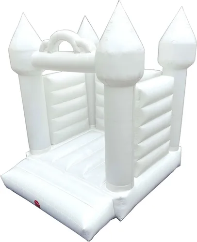 Vista 5 de Casa inflable blanca (sin soplador) – 13 x 12 x 14.5 pies – Gran castillo inflable para bodas – Jumphouse para sesiones de fotos – Gorila de fiesta