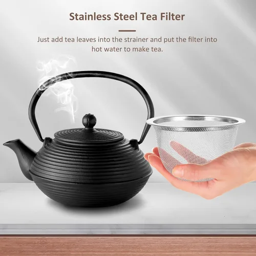 Vista 5 de Operitacx Infusor de filtro de té de acero inoxidable resistente para té de hojas sueltas, inserto de malla para teteras de 2.83 pulgadas