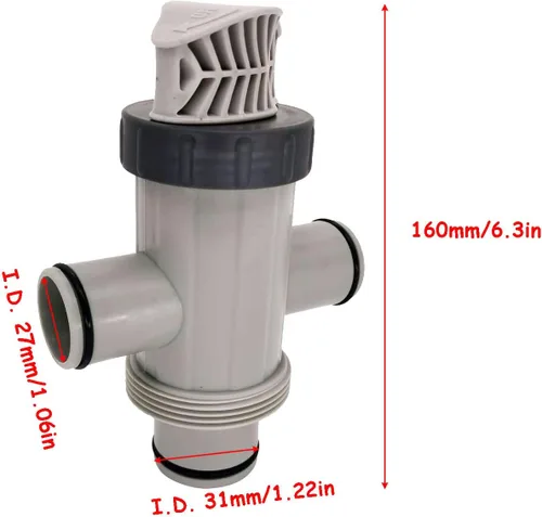 Vista 2 de Repuesto de conector de manguera de émbolo de manguera de doble división para pieza de válvula compatible con piscina sobre el suelo y bomba