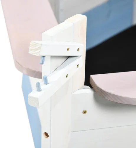 Vista 9 de Outsunny Caja de arena para niños con toldo, cajas de arena de madera con banco para patio trasero, pozo de arena para niños pequeños, 83 x 43