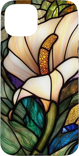 Vista 9 de iPhone 16 Calla Lily Stained Glass Case