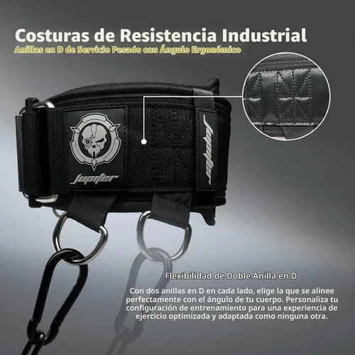 Vista 6 de Cinturón de levantamiento de pesas 2 en 1 y cinturón de inmersión con cadena para entrenamiento de pesas adicional, levantamiento de pesas
