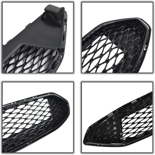 Vista 7 de munirater Parachoques delantero Parrilla Honeycomb Gloss Black Rejilla Reemplazo para Fusion 2017 2018