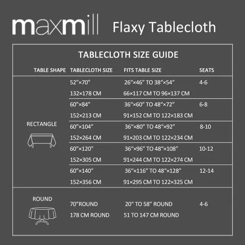 Vista 7 de maxmill Flaxy Mantel de Lino Sintético con Textura Slubby de 2 Tonos Resistente a las Arrugas Anti-Encogimiento Mantel Suave para Cocina Comedor