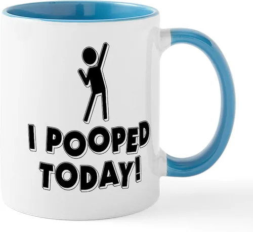Vista 54 de CafePress Time To Poop Mugs Taza de café de cerámica de 11 oz (11.0 fl oz)