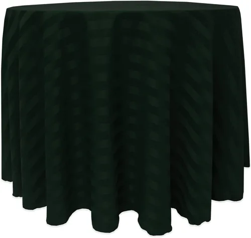 Vista 7 de ULTIMATE TEXTILE Mantel redondo de rayas satinadas de 84 pulgadas color marfil crema