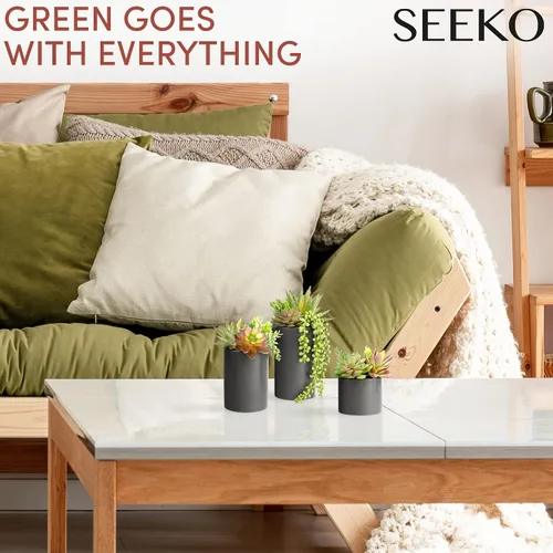 Vista 3 de SEEKO Succulents Plantas artificiales en macetas de cerámica - Plantas