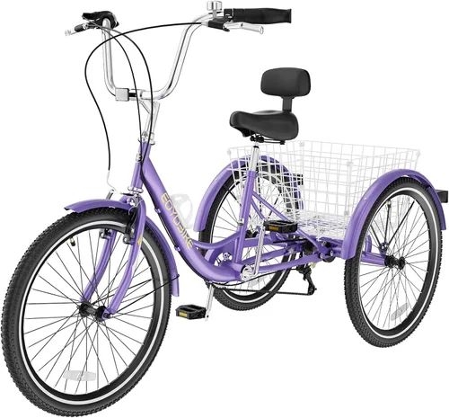 Vista 11 de LILYPELLE Adult Tricycle 7 Speed, 3 Wheel Bike Adult, 20/24/26 inch Wheels Cruiser Bikes with Cargo Basket for Seniors, Women, Men