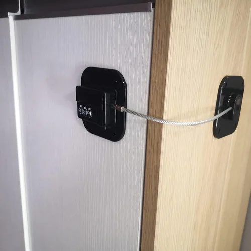 Vista 6 de YEYA Cerradura de puerta de refrigerador mejorada con combinación para Negro 1 paquete