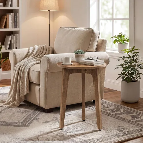 Vista 10 de VASAGLE Colección MAEZO - Mesa auxiliar, Mesa auxiliar rectangular pequeña de 2 niveles, 11.8 x 18.9 x 21.8 pulgadas, Mesita de noche con patas