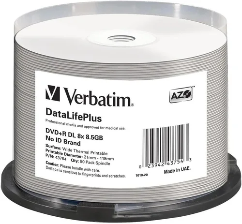 Vista 3 de Verbatim DVD+R DL 8.5GB 8X DataLifePlus Blanco Inyección de Tinta Imprimible, Hub Imprimible - 50pk Husillo