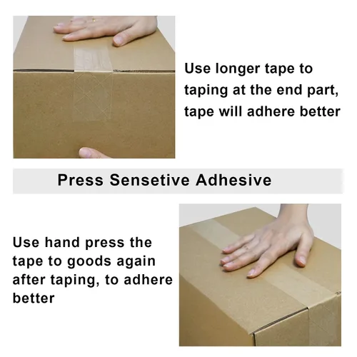 Vista 2 de BOMEI PACK Paquete de 2 cintas de papel kraft reforzadas, cinta de embalaje autoadhesiva de papel engomado, para embalaje resistente, envío, mudanza