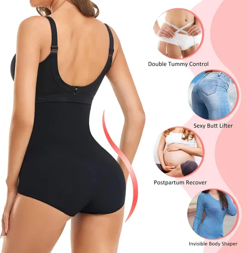 Vista 2 de SKIWEND Faja moldeadora para mujer control de abdomen levantamiento de glúteos faja moldeadora de cuerpo ropa interior para adelgazar los muslos