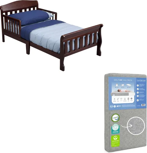 Vista 7 de Delta Children Canton Cama para Niños Pequeños, Certificado Greenguard Gold, Gris