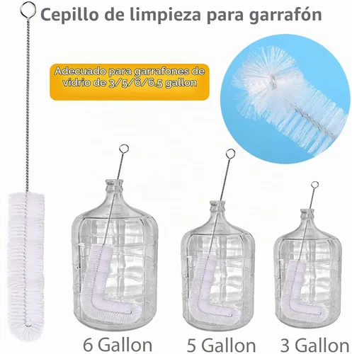 Vista 4 de Paquete de 2 Cepillos para Garrafón de 28 pulgadas, Cepillo de Limpieza para Garrafón, Cepillo para Botellas de Garrafón, Cepillos para Garrafón