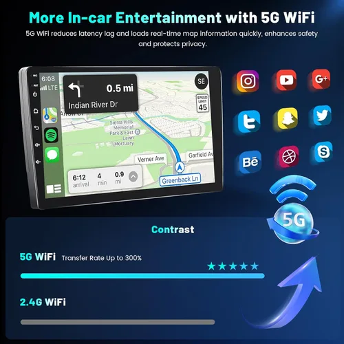 Vista 7 de 4+64G 9 '' Android 15 Estéreo del coche para Honda Civic 2006-2011 IPS Touchscreen Radio Wireless CarPlay Android Auto 5G WiFi Bluetooth Plug and