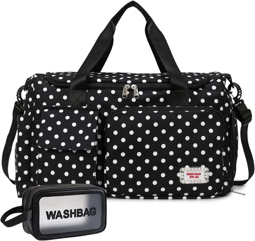 Vista 72 de Bolsa de Gimnasio Pequeña para Mujer, Bolsa de Lona de Viaje, Bolsa de Fin de Semana con Compartimento para Zapatos rosado