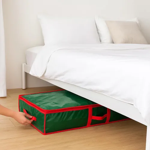 Vista 3 de Sattiyrch Organizador de papel de regalo debajo de la cama, contenedor de almacenamiento de papel de regalo, capacidad para hasta 20 rollos, 41