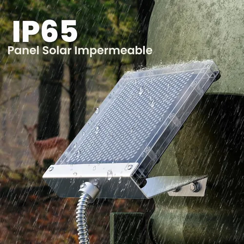 Vista 2 de POWOXI 12V 1.7w alimentador de ciervos panel solar con impermeable y soporte