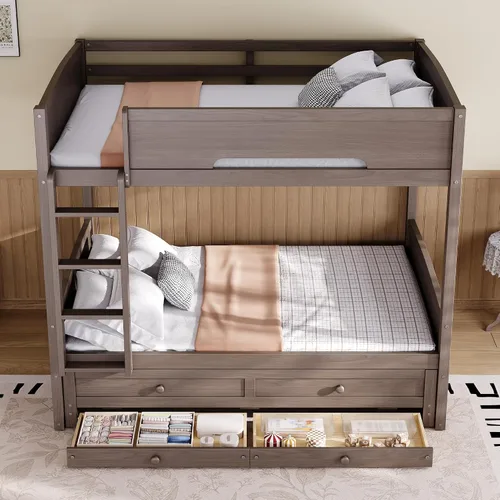 Vista 4 de Harper & Bright Designs Litera Queen con 2 cajones y cama nido extraíble