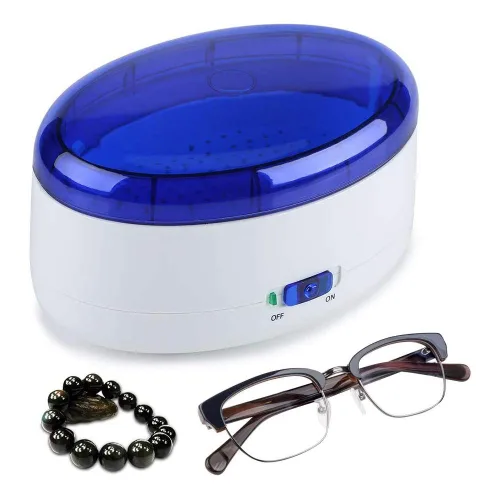 Vista 3 de Limpiador ultrasónico de vibraciones USB funciona con pilas, sistema de limpieza multiusos para joyas y gafas