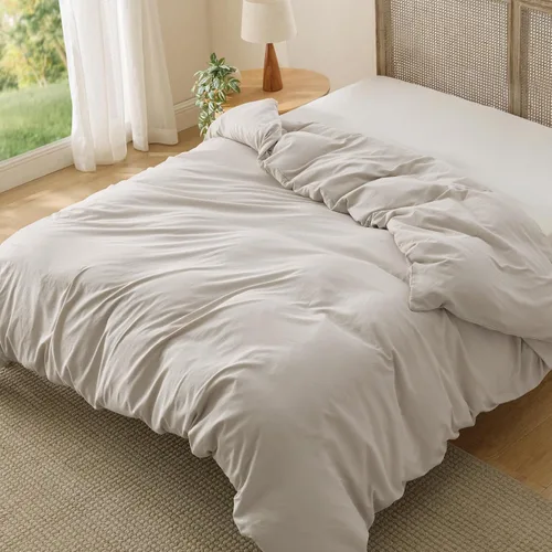 Vista 11 de Bedsure Funda de edredón prelavada solamente, sensación de algodón, blanco 00 - Blanco (solo funda de edredón)