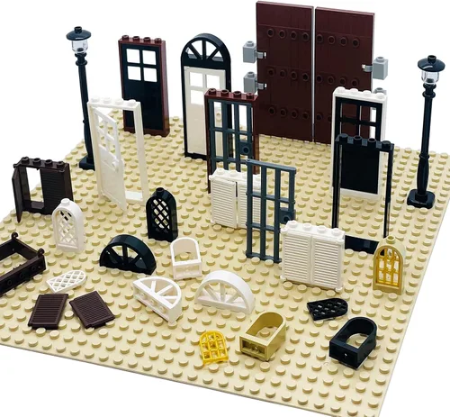 Vista 4 de Kit de ladrillos de construcción, lentes y ventanas, accesorios compatibles con ladrillos clásicos genéricos para niños, kits de construcción