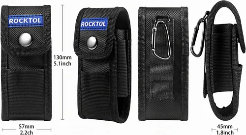 Vista 4 de ROCKTOL Funda multiherramienta para cinturón, bolsa multiherramienta de nailon 900D con 4 bolsillos, funda para cuchillos, funda de herramientas EDC