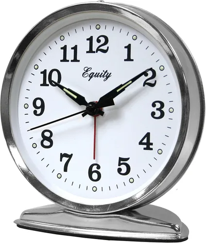 Vista 3 de La Crosse Technology 24014, reloj despertador a cuerda, campana fuerte, cromado, Cromo, Plateado, 1