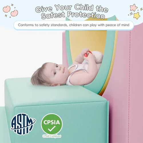 Vista 5 de TOLEAD Túnel/Escaleras de Espuma para Trepar, Juego de Actividad de Espuma para Trepar y Arrastrarse para Niños Pequeños y Niños, Equipo de Gimnasio