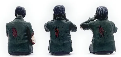Vista 4 de RUSTIX - Figuras de zombies Walking Dead – See Hear Speak No Evil Undead - Estante, coleccionables y decoración de zombies, regalos perfectos
