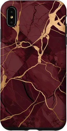 Vista 11 de iPhone 16 Burgundy and Yellow Metamorphic Pattern Case