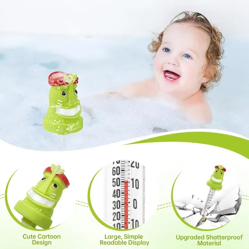 Vista 4 de Termómetro flotante para piscina, pantalla grande con cuerda fácil de leer, resistente a roturas, termómetro de temperatura del agua para piscinas