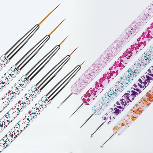 Vista 5 de Juego de pinceles para arte de uñas de 10 piezas con herramientas punteadas 10PCS-2
