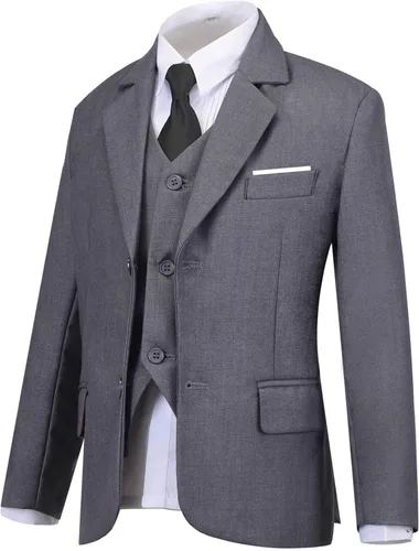 Vista 5 de Addneo Trajes formales Silm Fit de 5 piezas con camisa y chaleco para niño