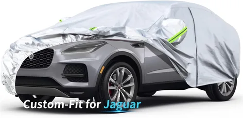 Vista 22 de Funda para automóvil a medida para Jaguar, funda de automóvil de 7 capas impermeable para todo tipo de clima, para exteriores, cubierta completa