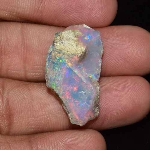 Vista 3 de 1 piedra natural de ópalo etíope crudo, cristales curativos de chakras ásperos, suministros sueltos para envolver joyas, piedra natal de octubre