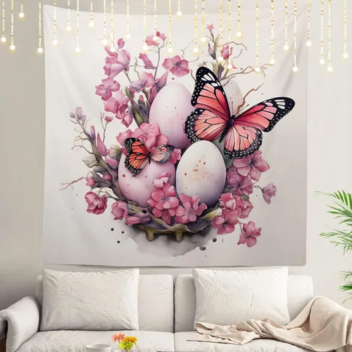 Vista 75 de Shrahala Modern Abstract Artwork Wall Tapestry, Orange Black Beige Wall Hanging Large Tapestry Decoration Polyester Fiber White Hem Around for Dorm
