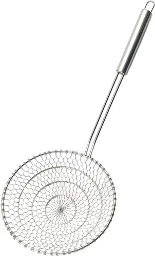 Vista 10 de Espumadera con red espiral, utensilios asiáticos en acero inoxidable, Plateado