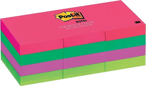 Vista 5 de Post-it 653AN Post-it Notes, 1-1/2 pulgadas x 2 pulgadas, 12/PK, 100 Sh/Pad, Ciudad del Cabo