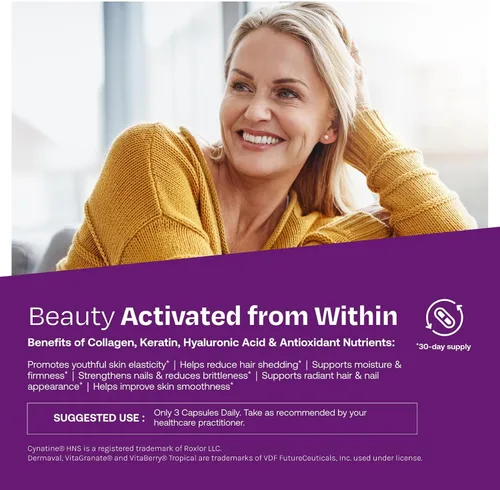 Vista 4 de ResVitále Beauty 3 - Suplemento para el cuidado de la piel con colágeno, queratina y elastina - 90 cápsulas