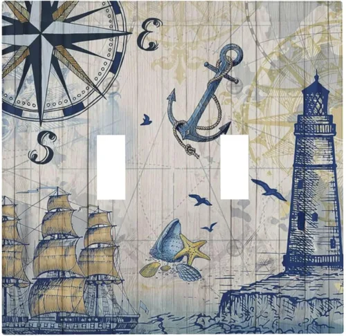 Vista 132 de Cubiertas de Enchufe Dúplex de 1 Gang con Hojas Florales de Eucalipto Azul en Acuarela, Placa Frontal Decorativa para Interruptor de Luz, Placa