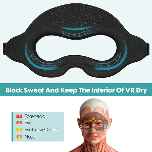 Vista 9 de VRMASTER Forehead Pad-2 pcs Foam and Sweat Band - 5 pcs Bundles for Meta Quest Pro Accessories