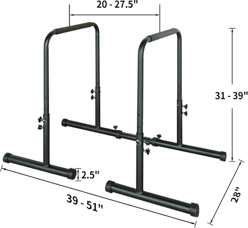 Vista 8 de Power Tower Dip Station Pull Up Bar Stand, Altura ajustable Equipo de entrenamiento de fitness multifunción resistente