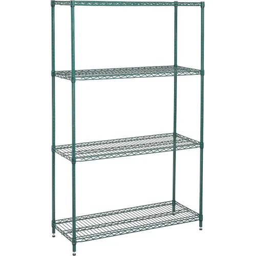 Vista 9 de Nexel Unidad de Estantería de Alambre Ajustable Económica, 4 Niveles, Estante de Almacenamiento Comercial Listado NSF, 18" x 36" x 74", Epoxi Negro