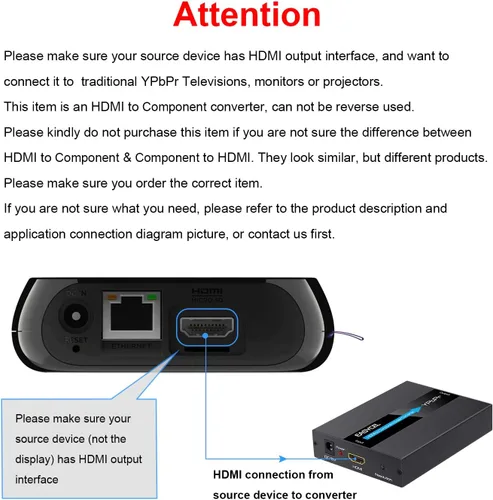 Vista 2 de HDMI al convertidor de componentes con la función del escalador, aluminio 1080P HDMI al convertidor de YPbPr