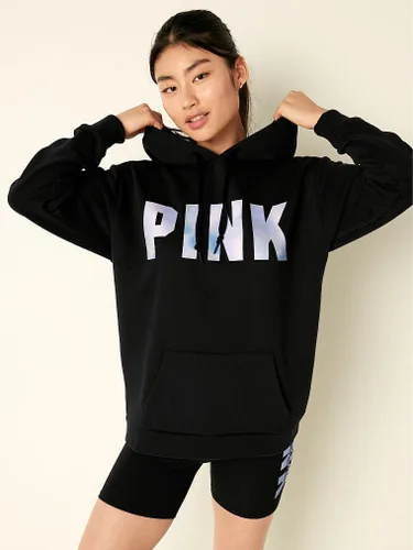 Vista 2 de Victoria's Secret Sudadera con capucha Campus de forro polar rosa (XS-XXL)