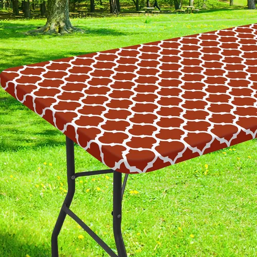 Vista 11 de Smiry Mantel cuadrado para mesa de pícnic, manteles de camping impermeables elásticos ajustables, protector de mantel de vinilo con respaldo de Gris