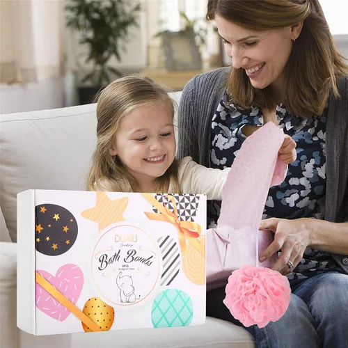 Vista 6 de DUAIU 6 bombas de baño de burbujas gaseosas para niños y mujeres, juego de regalo de bombas de baño naturales orgánicas para niños con aceites